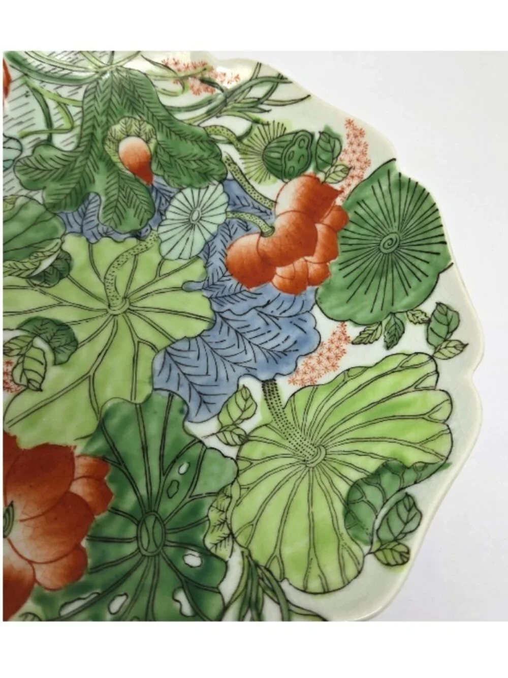Vintage Napcoware, Lotus / Water Lilies, Wall Plate, Hand Painted In Hong Kong - Picture 5 of 9